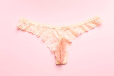 The concept of the reproductive organs of a woman, the vagina in the form of panties. High quality photo
