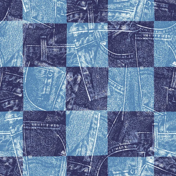 Padrão Retalhos Jeans Perfeitamente Contínuos — Fotografia de Stock