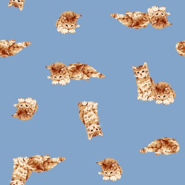 Elle çizilmiş kusursuz şirin kedi deseni.,