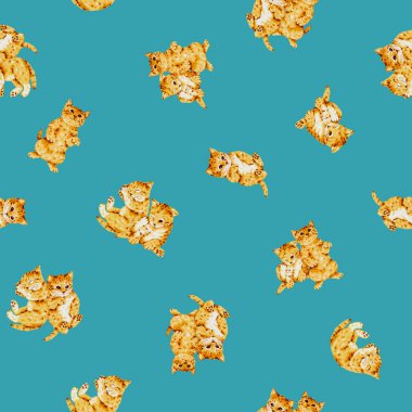 Elle çizilmiş kusursuz şirin kedi deseni.,