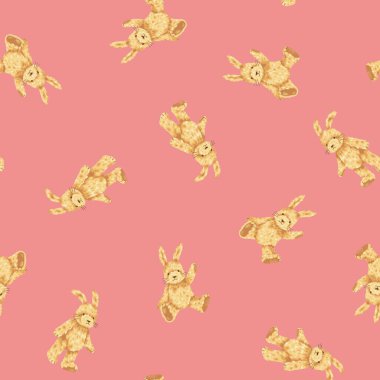 El çizimi şirin tavşan pürüzsüz desen,