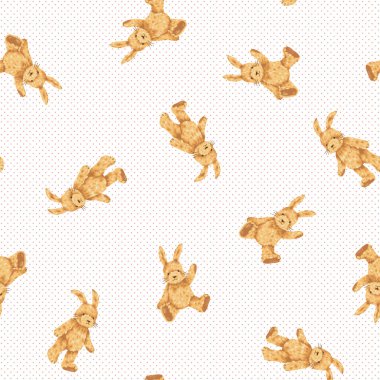 El çizimi şirin tavşan pürüzsüz desen,