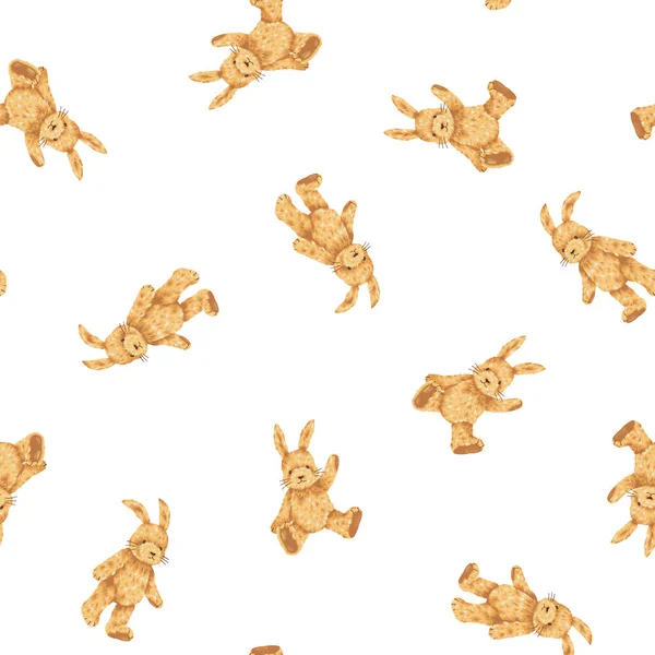 Handgezeichnete Niedliche Kaninchen Nahtlose Muster — Stockfoto