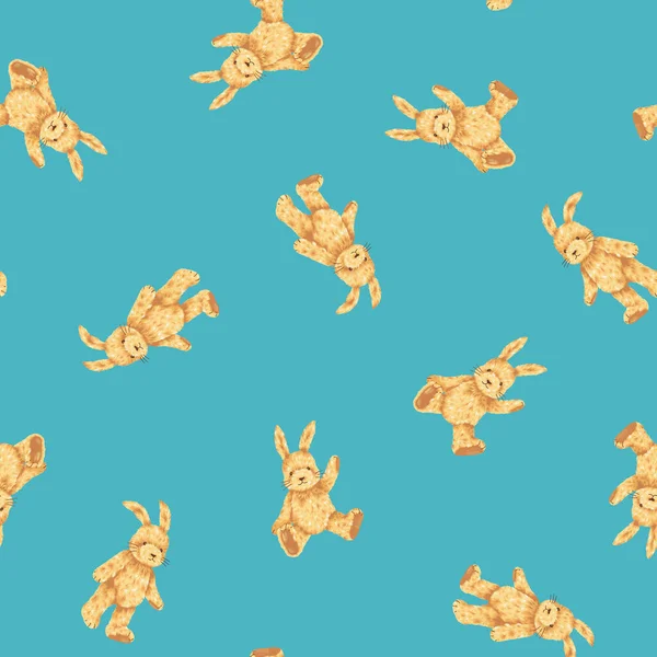Disegnato Mano Modello Coniglio Carino Senza Soluzione Continuità — Foto Stock