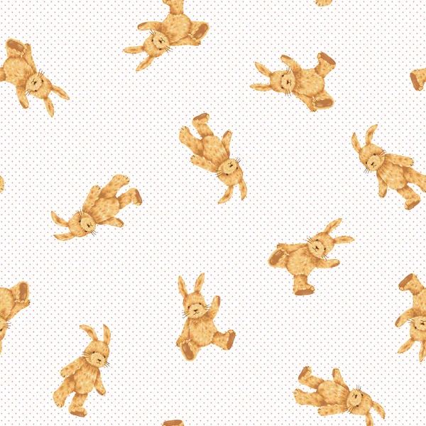 Hand Drawn Cute Rabbit Seamless Pattern — Stock Photo, Image