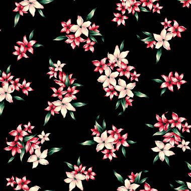 Elle yapılan tropikal çiçek deseni, yarım adım yukarı ve aşağı dikey harekettir ve yatay desen yarım vardiya tekrarıdır.,,