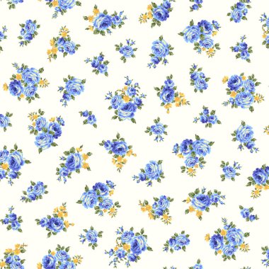 Güzel bir buket gül ile kusursuz desen, yarım adım yukarı ve aşağı dikey hareket ve yatay tekrar yarım vardiya,