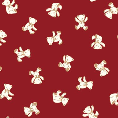 Basit ve sevimli ayı çiziminin kusursuz deseni,