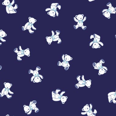 Basit ve sevimli ayı çiziminin kusursuz deseni,