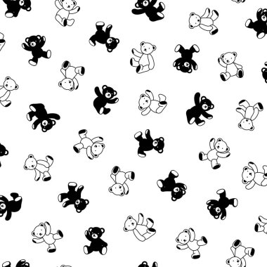 Basit ve sevimli ayı çiziminin kusursuz deseni,