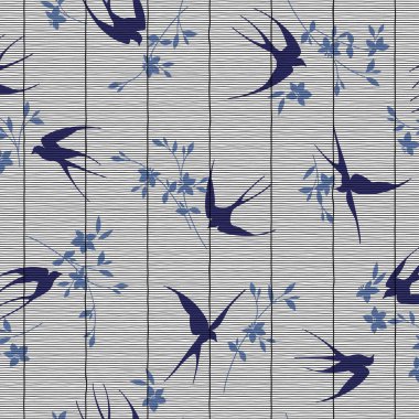 Japanese style swallow seamless pattern,Half step repeat Up and down is vertical movement and horizontal is half shift repeat,,