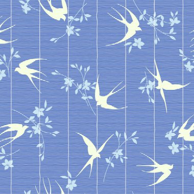 Japanese style swallow seamless pattern,Half step repeat Up and down is vertical movement and horizontal is half shift repeat,,