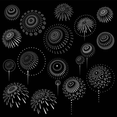 Japanese style fireworks material collection,