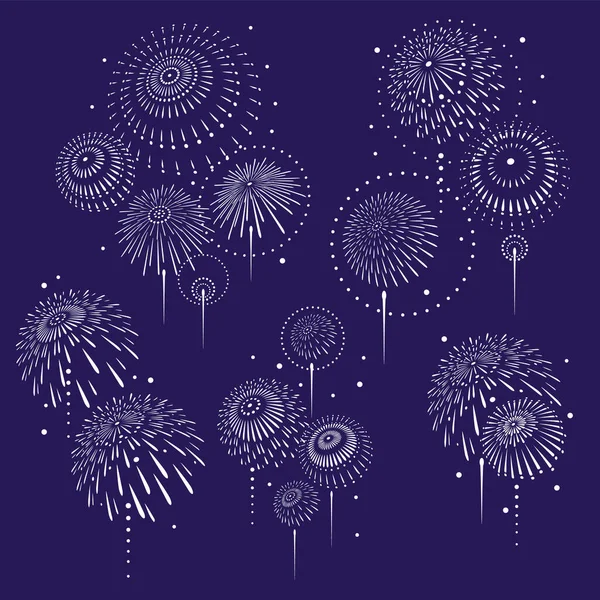 Japanese Style Fireworks Material Collection — 图库矢量图片