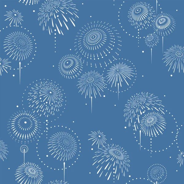 Japanese Style Traditional Fireworks Seamless Pattern — 图库矢量图片