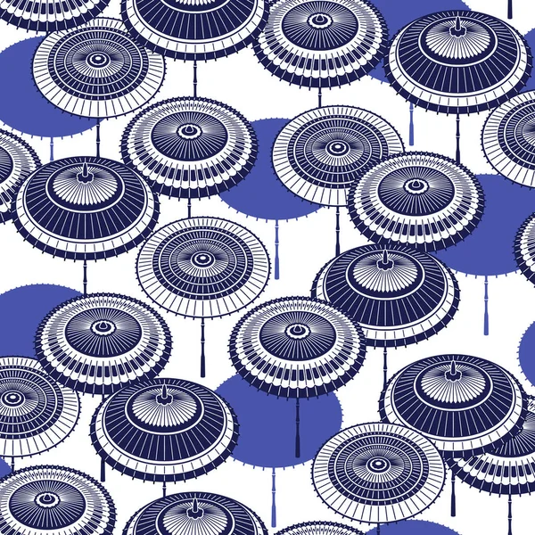 Japanese Traditional Umbrella Seamless Pattern — Archivo Imágenes Vectoriales