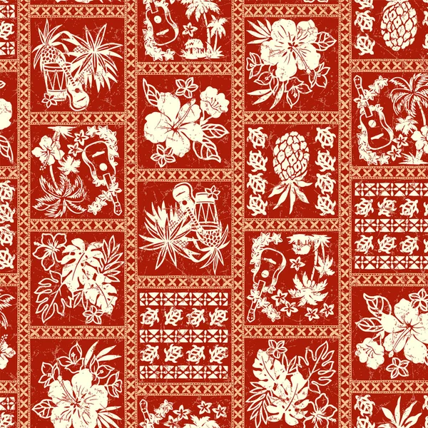 Schattig Eenvoudig Aloha Shirt Naadloos Patroon — Stockvector