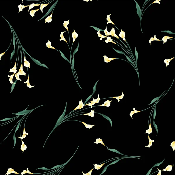 Seamless Pattern Beautiful Calla Lily — Stock Vector