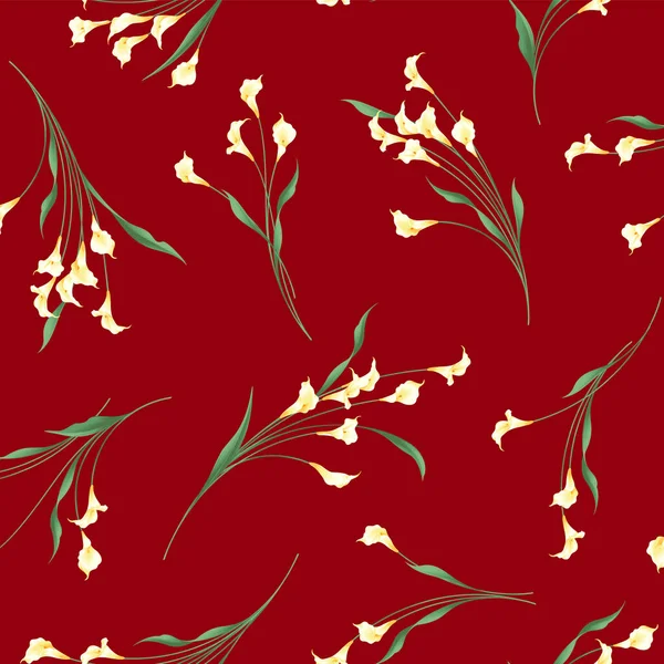 Seamless Pattern Beautiful Calla Lily — Vetor de Stock