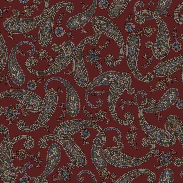 Elegantes Nahtlos Durchgehendes Paisley Muster — Stockvektor