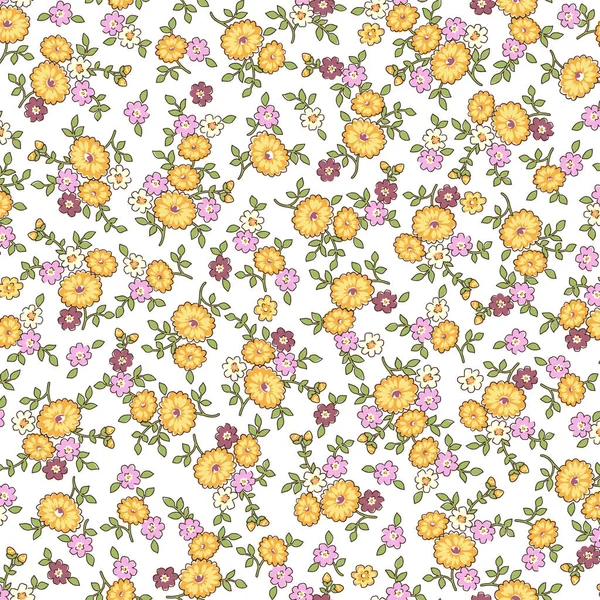 Απρόσκοπτη Και Ελευθερία Στυλ Χαριτωμένο Floral Μοτίβο — Διανυσματικό Αρχείο