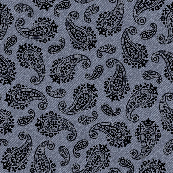 Beautiful Paisley Material Made Continuous Pattern — Stock Vector