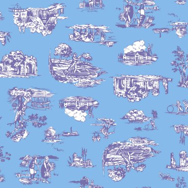 Eski kırsal bölgenin kusursuz bir tekstil tasarımı.,