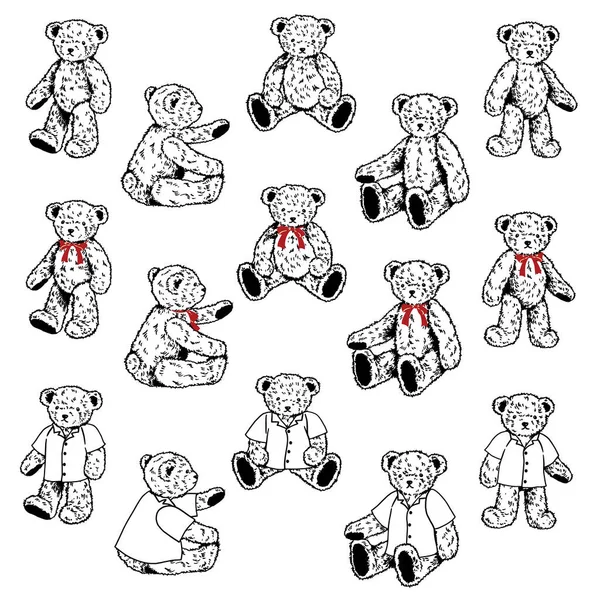 Cute Bear Vector Illustration Collection — Stockvektor