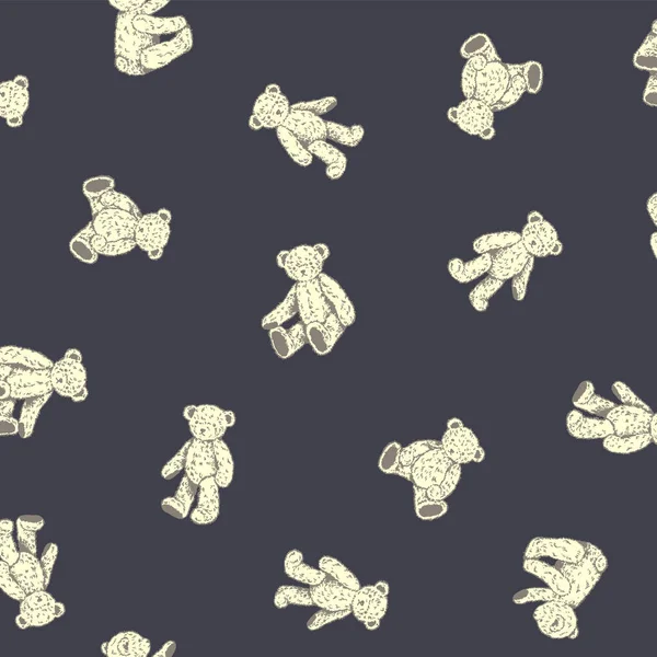 Kontinuierliche Nahtlose Muster Von Niedlichen Bären Illustrationen — Stockvektor