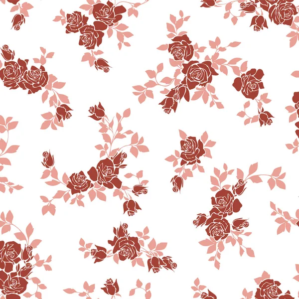 漂亮的玫瑰图案非常适合纺织品设计 — 图库矢量图片
