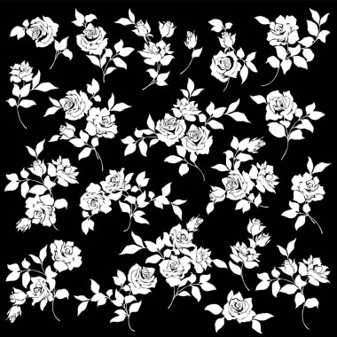 Tekstil tasarımı için ideal gül malzemeleri koleksiyonu,