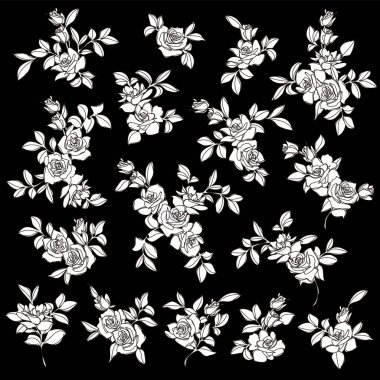 Soyut ve sevimli gül malzemesi koleksiyonu,