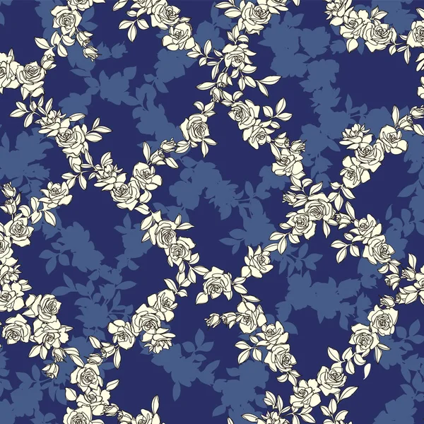 Magnifique Mignon Motif Textile Rose — Image vectorielle