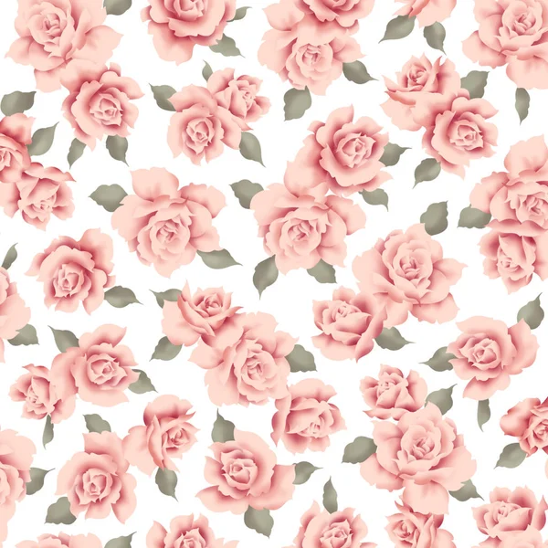 漂亮的玫瑰图案非常适合纺织品设计 — 图库照片