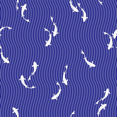 Japon usulü suda yüzen bir balık.,