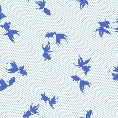 Japon usulü suda yüzen bir balık.,