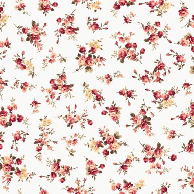 Tekstil için mükemmel eski moda bir gül deseni.,