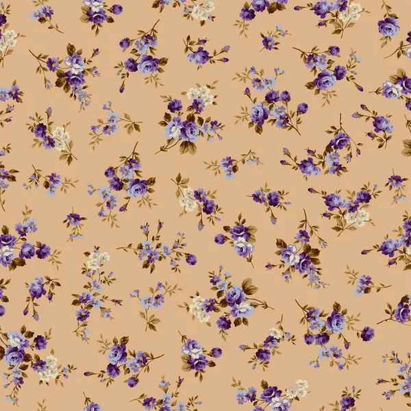 Een Ouderwets Rozenbloemenpatroon Perfect Voor Textiel — Stockvector