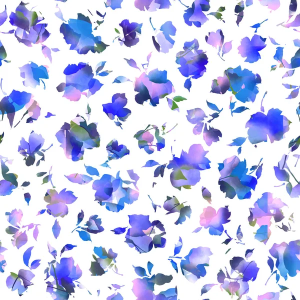 Vackert Blommönster Ritat Med Akvarellteknik — Stockfoto