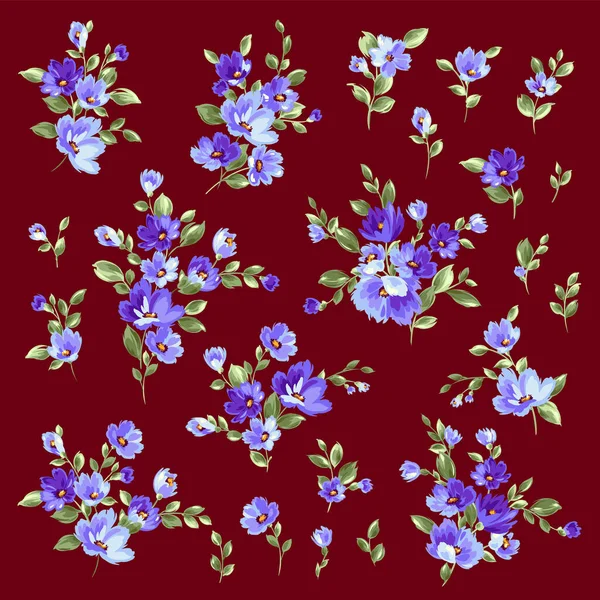 Коллекция Цветов Идеально Подходит Текстильного Дизайна — стоковое фото