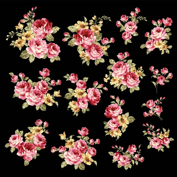 Una Colección Rosa Materiales Ideales Para Diseño Textil — Vector de stock