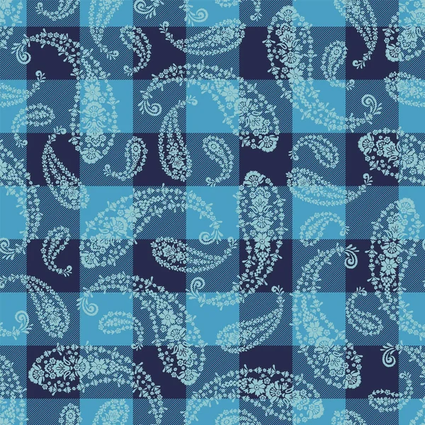 Seamless Pattern Using Paisley Material — Stock Vector