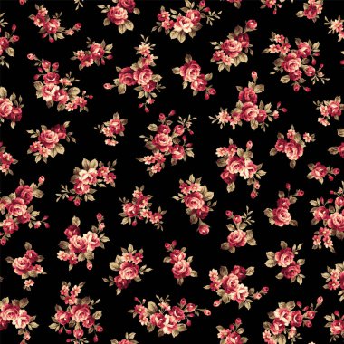 Eski moda bir görüntüyle yaratılmış gül çiçeği malzemelerinin bir koleksiyonu.,