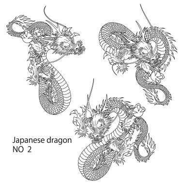 Japon stili bir ejderhayı ifade etmek.,