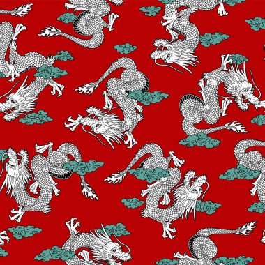 Japon ejderhası ile sürekli çizim, yarım adım yukarı ve aşağı dikey hareket ve yatay tekrar yarım vardiya.,,