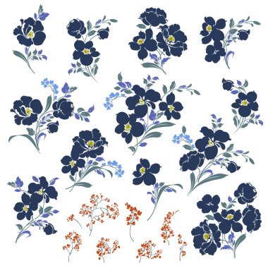 Tekstil tasarımı için çiçek koleksiyonu ideal,