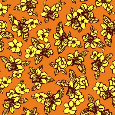 Şirin çiçek deseni tekstil tasarımı için mükemmel.,