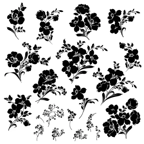Florale Materialsammlung Ideal Für Textile Gestaltung — Stockvektor