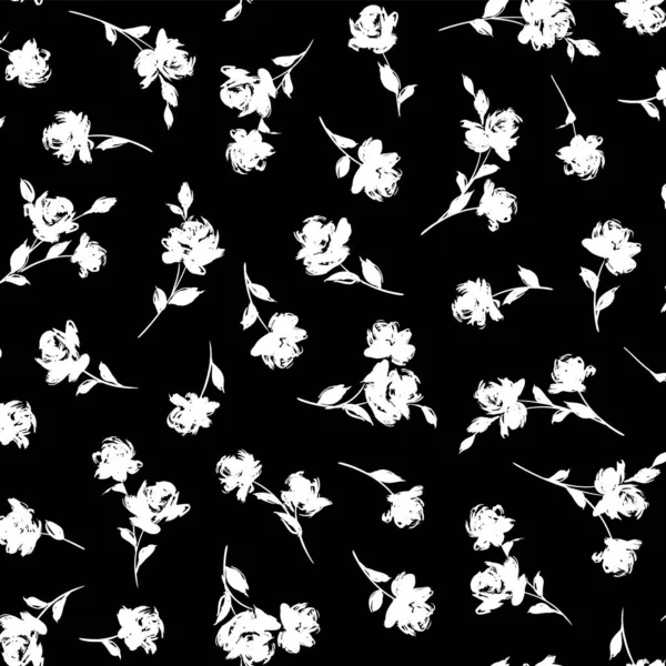 Söt Blomma Mönster Lämplig För Textil Mönster Halv Steg Upprepa — Stock vektor
