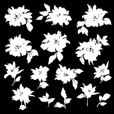 Güzel ve sevimli çiçek vektör malzeme koleksiyonu,